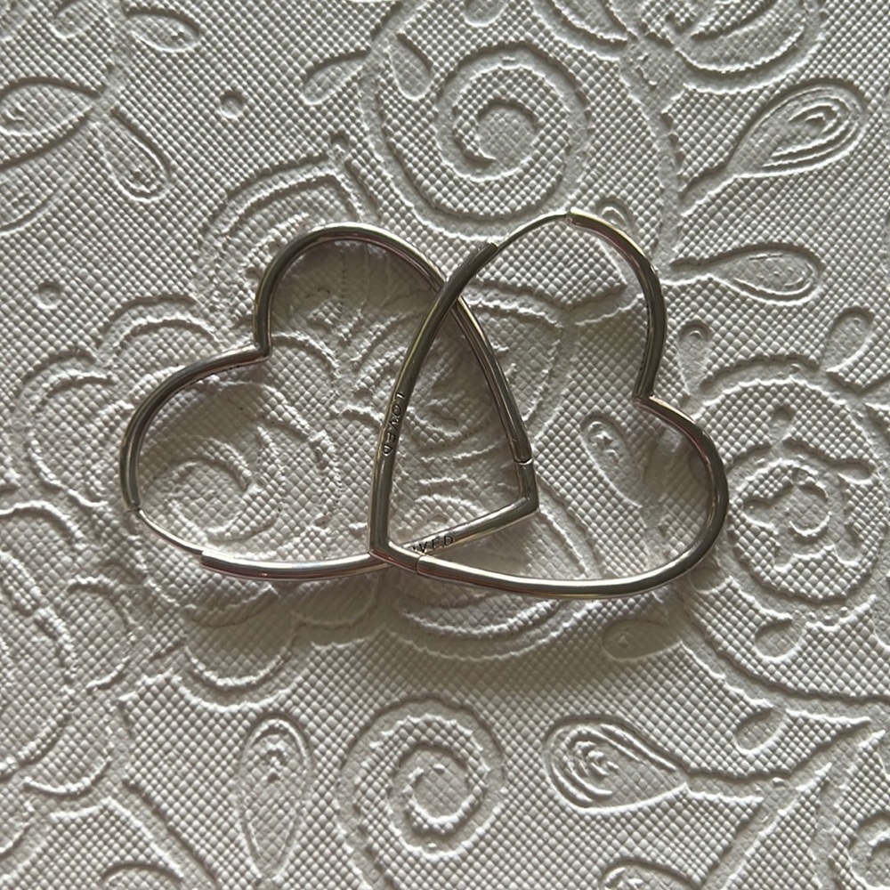 Pandora earrings heart hoops